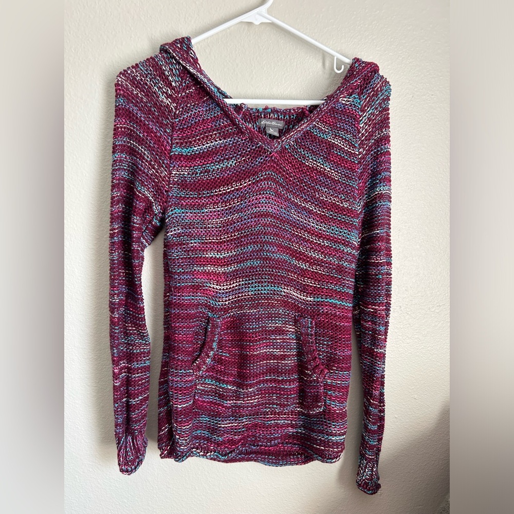 Eddie Bauer knit vneck hoodie size XS